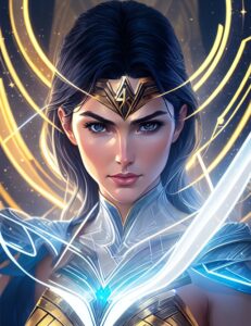 DreamShaper_32_An_illustration_of_Wonder_Woman_shot_centered_g_0
